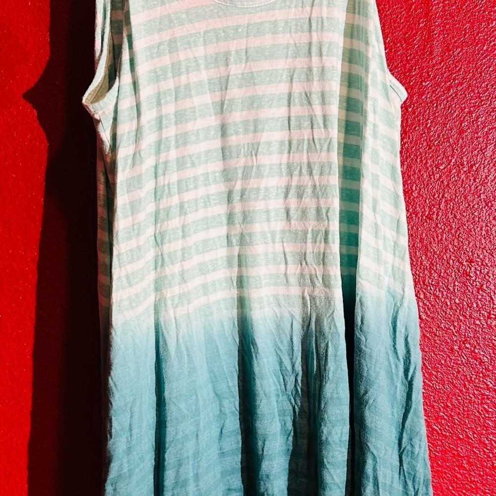 Umgee Green And White Dress, Size L - Picture 2 of 7